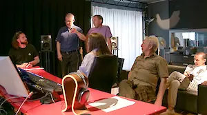Die kleine mobile Aufnahmezentrale mit beiden Mitschnitt-Systemen.